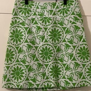 RARE Vintage White Label Lilly Pulitzer Kiera Green  Mod Print Mini Skirt Size 4